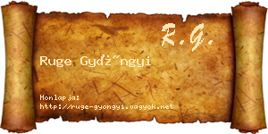 Ruge Gyöngyi névjegykártya
