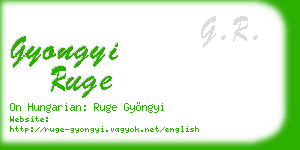 gyongyi ruge business card